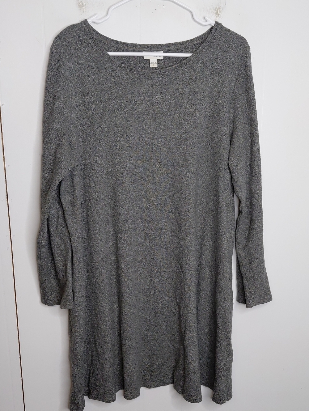 J Jill Dress Womens Large Long Sleeve Tunic Sweater Pure Jill Natural Cotton